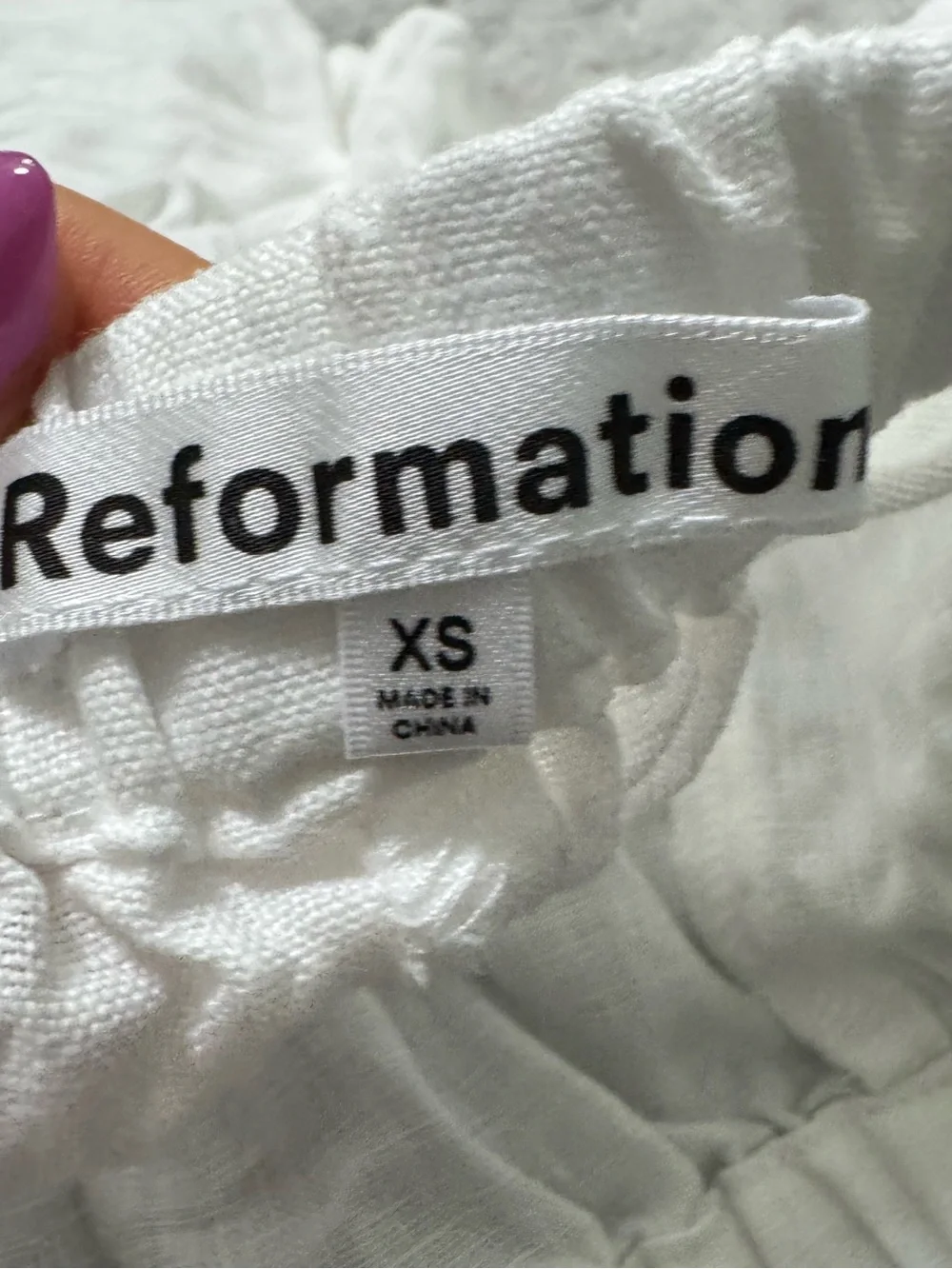 Reformation white linen
